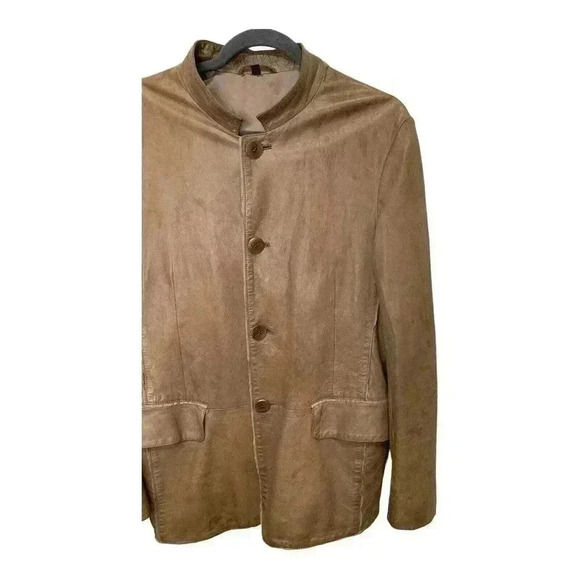 Giorgio Armani Men's 100% Soft Lambskin Leather Jacket Made In Italy Sz 48 - Picture 5 of 16